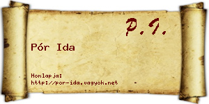Pór Ida névjegykártya